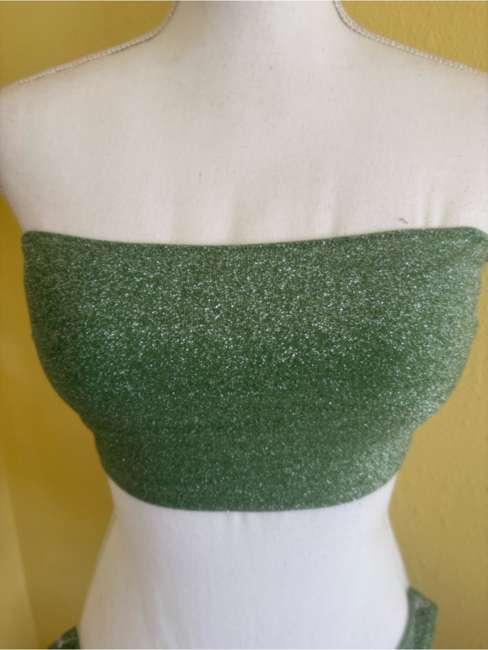 PINK Victoria's Secret Metallic Green Bandeau